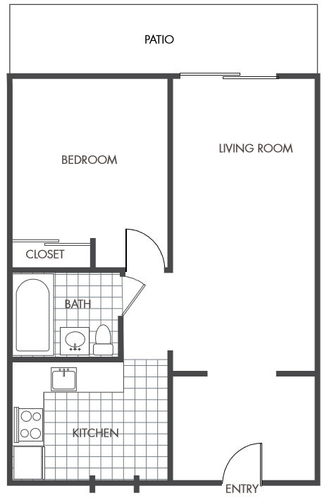 1 Bed - 600 sqft 1 Bed - 600 sqft